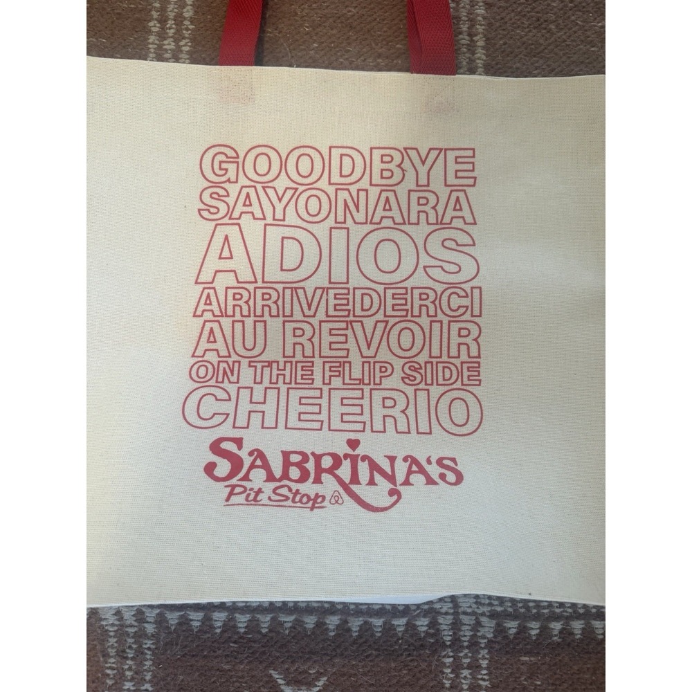 Sabrina Carpenter Coachella Official Merch Canvas Tote Bag Goodbye Lyric NEW - Picture 3 of 4